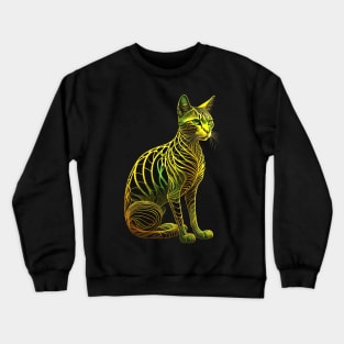 Gold Art Cat Crewneck Sweatshirt